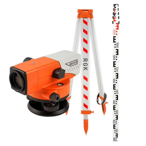Комплект - оптический нивелир RGK N-32, рейка RGK TS-7 и штатив RGK S6-N N32S6TS7