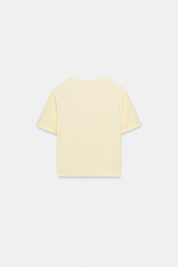 ZARA УКОРОЧЕННАЯ ФУТБОЛКА ИЗ ЭЛАСТИЧНОЙ ТКАНИ, СВЕТЛО-ЖЕЛТЫЙ