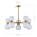 SLE1138-302-10 Светильник потолочный Латунь/Белый E27 10*60W THONET