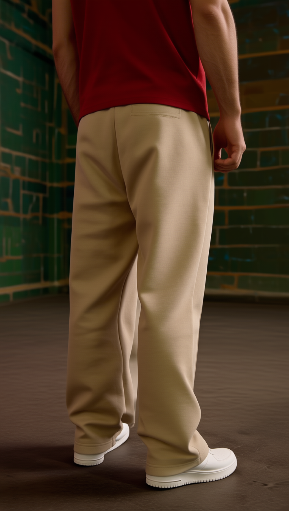 Спортивные брюки с логотипом "ЯМАЛ" бежевые