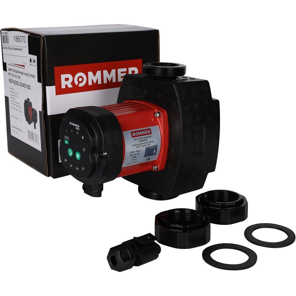 Насос циркуляционный ROMMER ERTI 32-40-180 с гайками в теплоизоляции (частотный)
