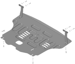 Защита картера двигателя, КПП. 2 мм, Сталь. для KIA K3 2022-н.в., Motodor.71007
