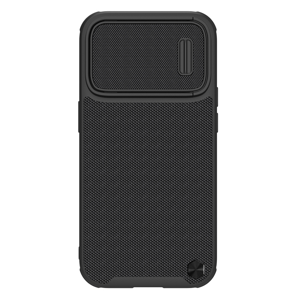 Чехол усиленный защитный для iPhone 14 Pro Max, Nillkin, серия Textured Case S (покрытие нейлонового волокна), полуавтоматическая механизм сдвижной шторки