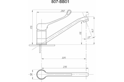 Смеситель локтевой FAUZT FZs-807-01 хирургический для раковины тип См-МОЦБА, См-УмОЦБА