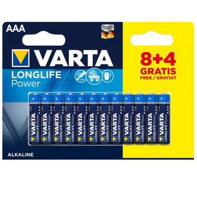 Батарейка Varta Longlife Power AAA/LR03 , ( 8+4 ) шт. в блистере, 04903121472