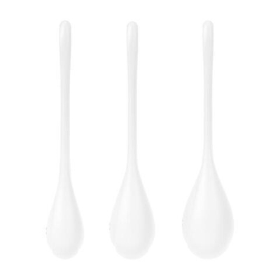 Набор из 3 белых вагинальных шариков Yoni Power 1 (Цвет: белый)