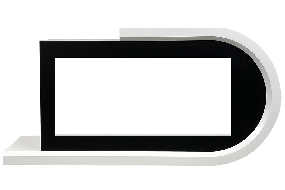 Каминокомплект Basel R - Белый с черным с очагом Vision 42 LOG LED