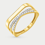 Кольцо из желтого золота 585 пробы с фианитами для женщин (арт. К43216200)