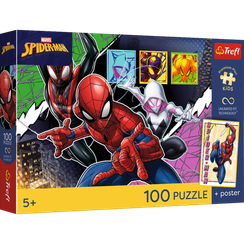 Pazl \ Puzzle \ Пазлы Puzzles - "100 UFT" - Trefl Premium Plus Kids - The brave spider/ Disney Marvel Spiderman