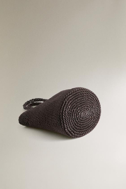 ZARA HOME МИНИ-СУМКА С ЭФФЕКТОМ ПЛЕТЕНИЯ, КОРИЧНЕВЫЙ