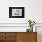 Картина, графика в паспарту 21х30 см на стену для интерьера "Мопед"