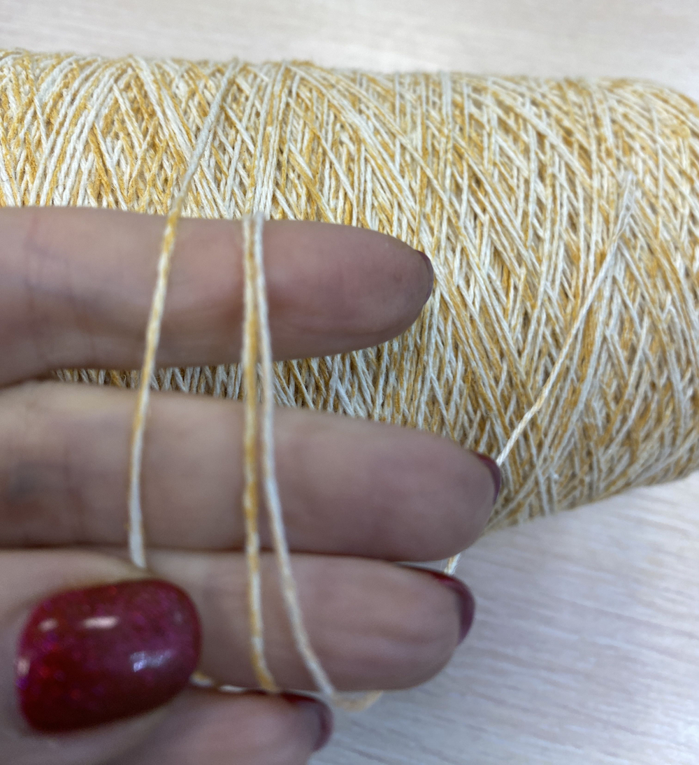 Пряжа на бобине (Италия) 90% лен 10% хлопок 100г - 320м 410 г