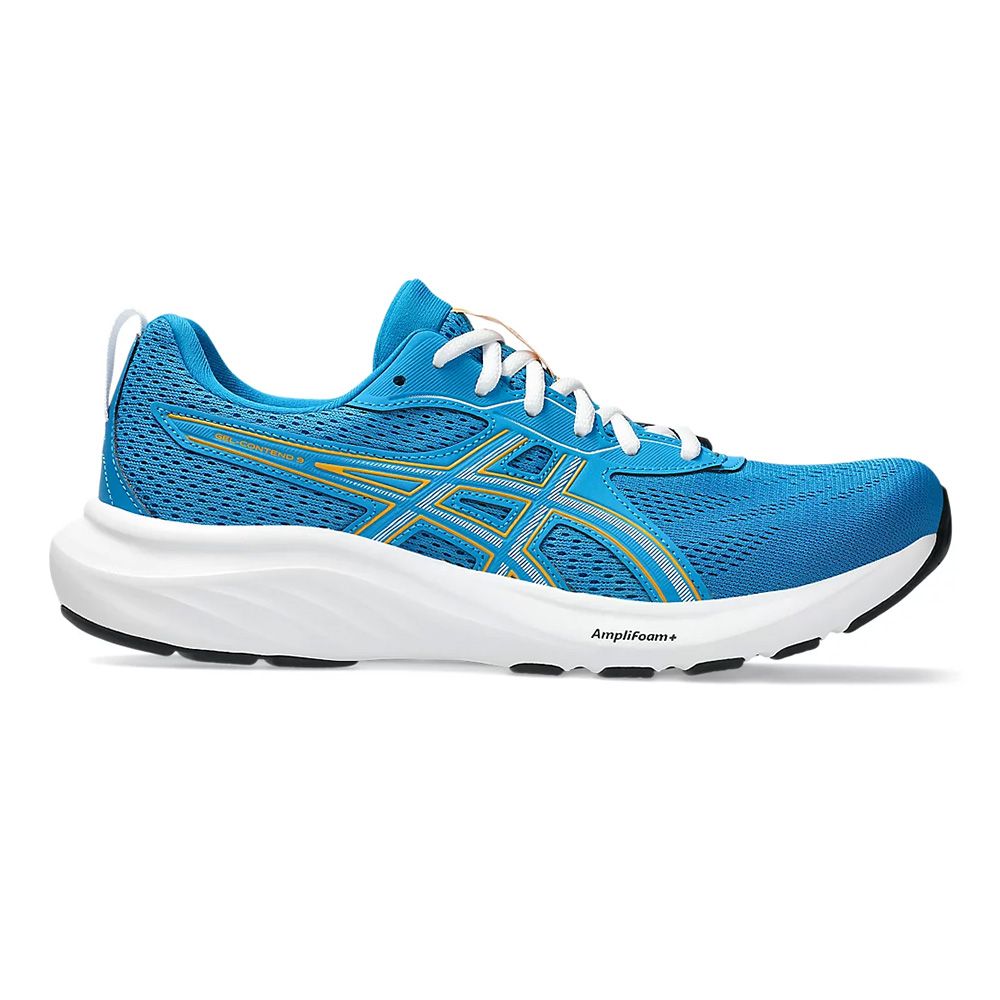 Кроссовки бег. ASICS Gel-Contend 9 1011B881 408,р.12 (рос.45),кожзам,текстиль,резина,синий
