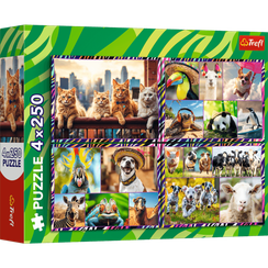 Pazl \ Puzzle \ Пазлы Puzzles - "4x250" - Funny animals / Trefl