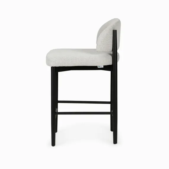 Полубарный стул Jeff, серая ткань, черные ножки