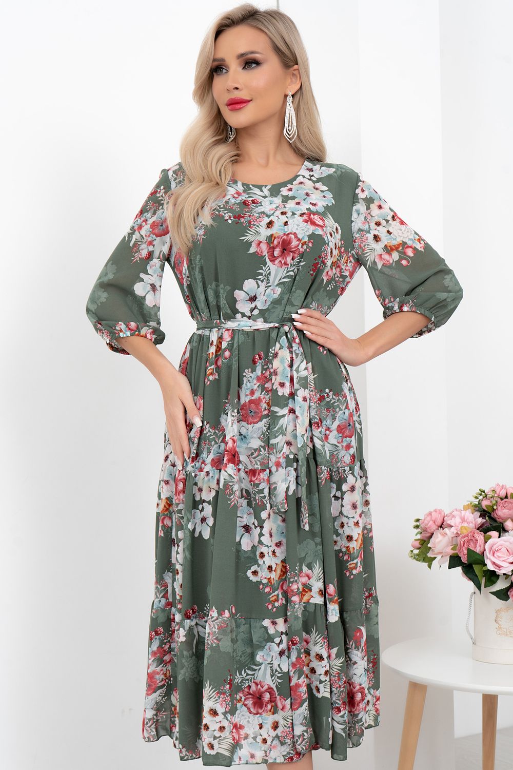 Платье Хелен (зеленый) Р11-1075/20 Nikol (Акция)