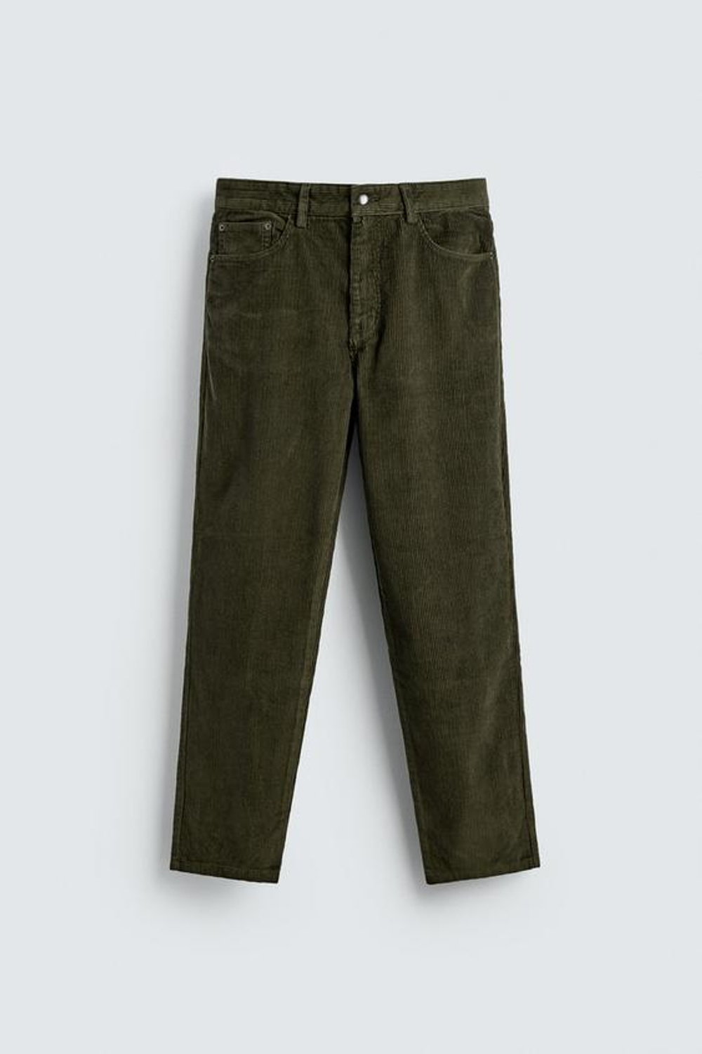 ZARA ВЕЛЬВЕТОВЫЕ БРЮКИ REGULAR FITНЕВЫЙ, ХАКИ