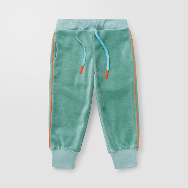 Штаны из велюра цвета полыни