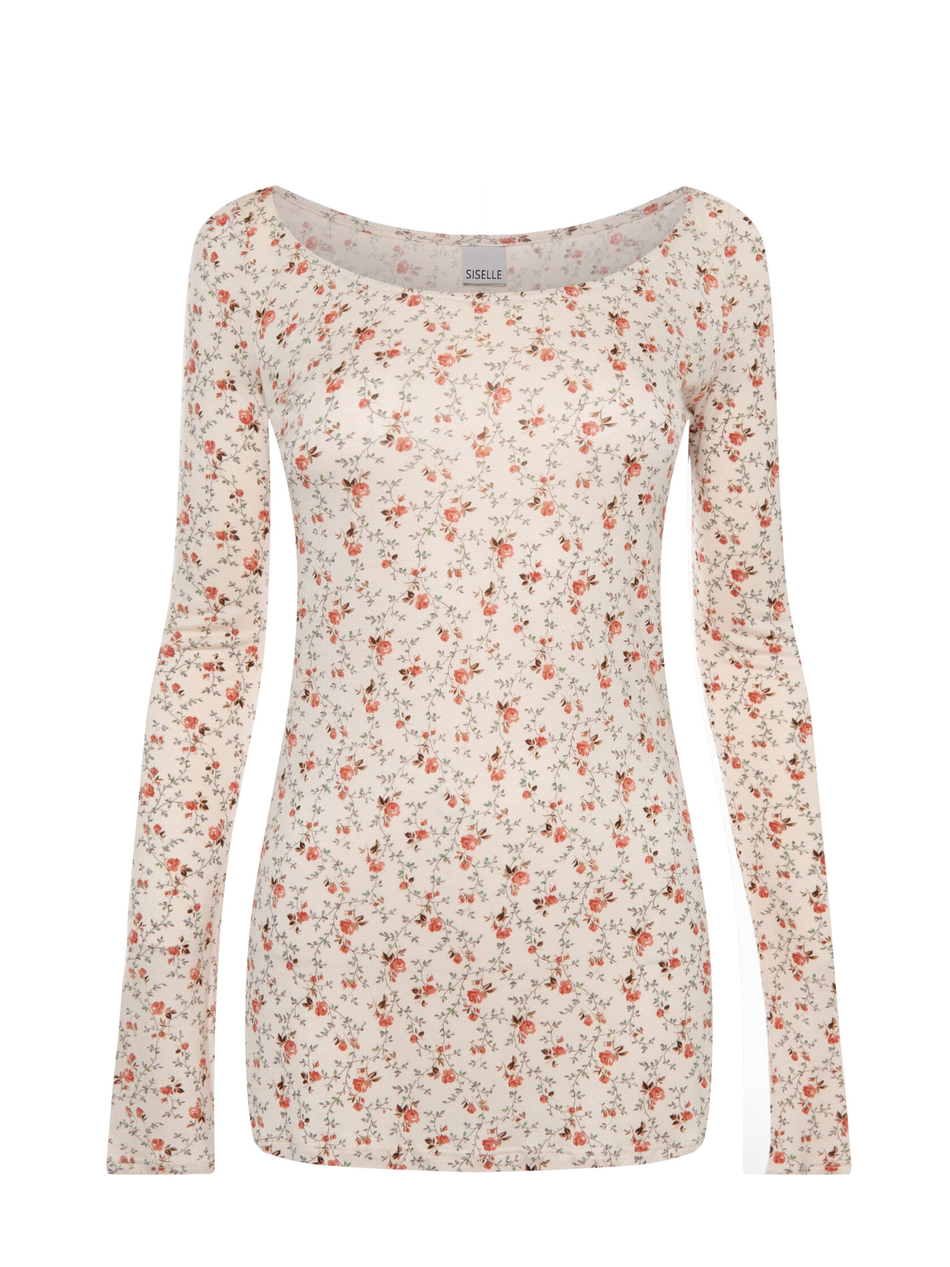 Лонгслив с декольте TEA ROSE