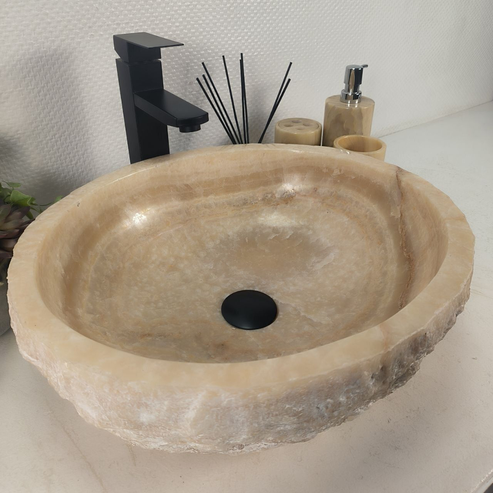 Каменная раковина из оникса Erozy Yellow EO-04648 (48*42*15) 0159 из натурального камня