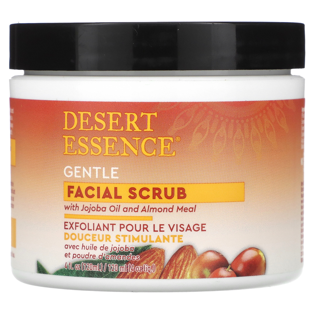 Desert Essence, Нежный скраб для лица с маслом жожоба и миндальной мукой, 120 мл (4 жидк. Унции)