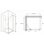 Душевой уголок Abber Zart 120x70 AG08120-S71 профиль Хром стекло прозрачное