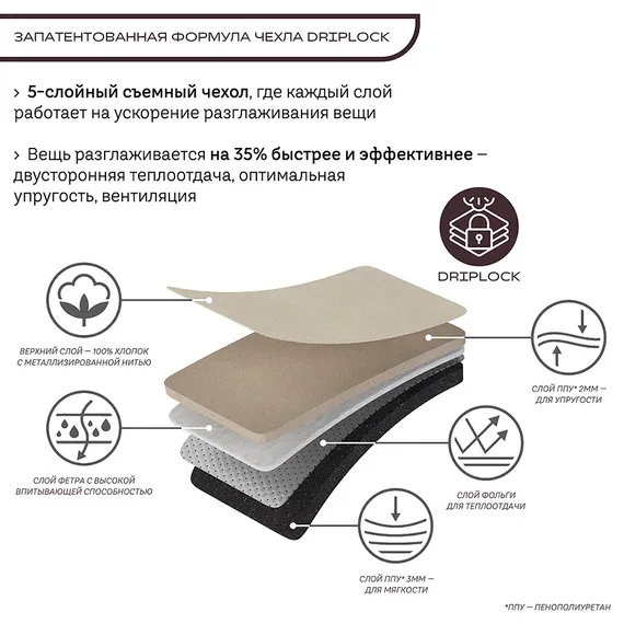 Доска гладильная напольная smart iron, 122х43 см
