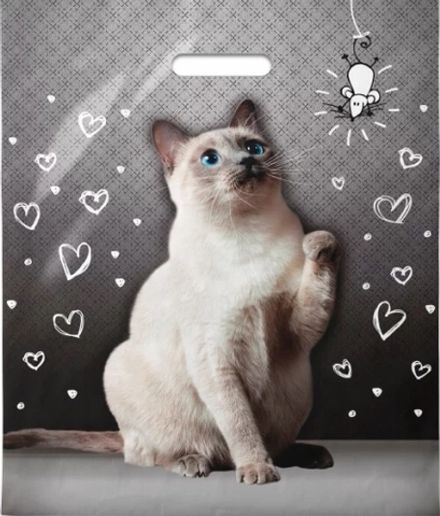 Пакеты с вырубной ручкой "Шалун" 40х47+6см, 45мкм (50/500шт)