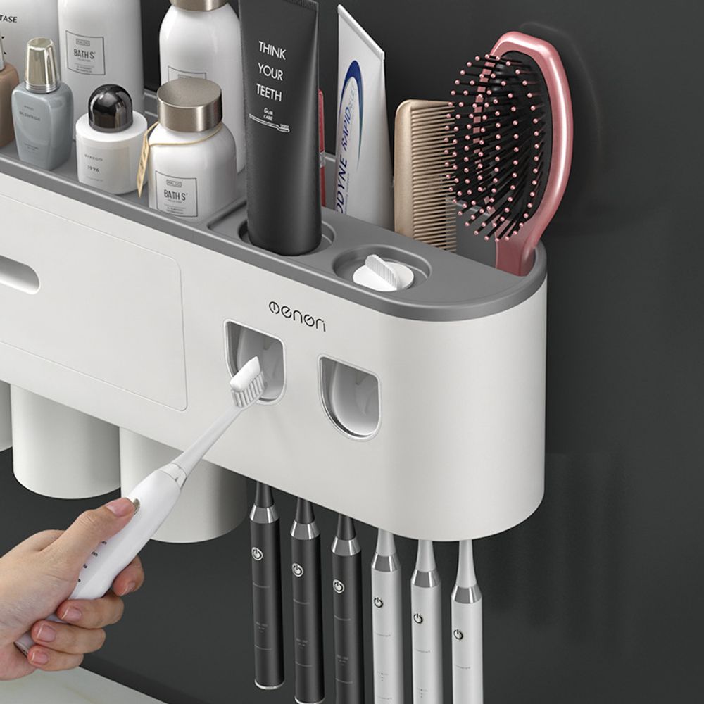 Дозатор для зубной пасты и держатель для щеток настенный