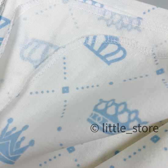 Пеленка фланелевая "Голубые короны на белом"