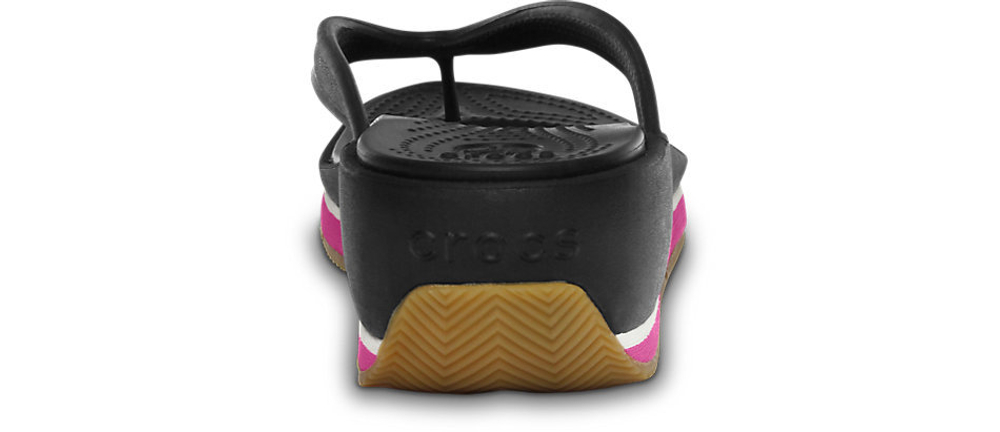 Сандалии Women’s Crocs Retro Flip Wedge Black / Fuchsia