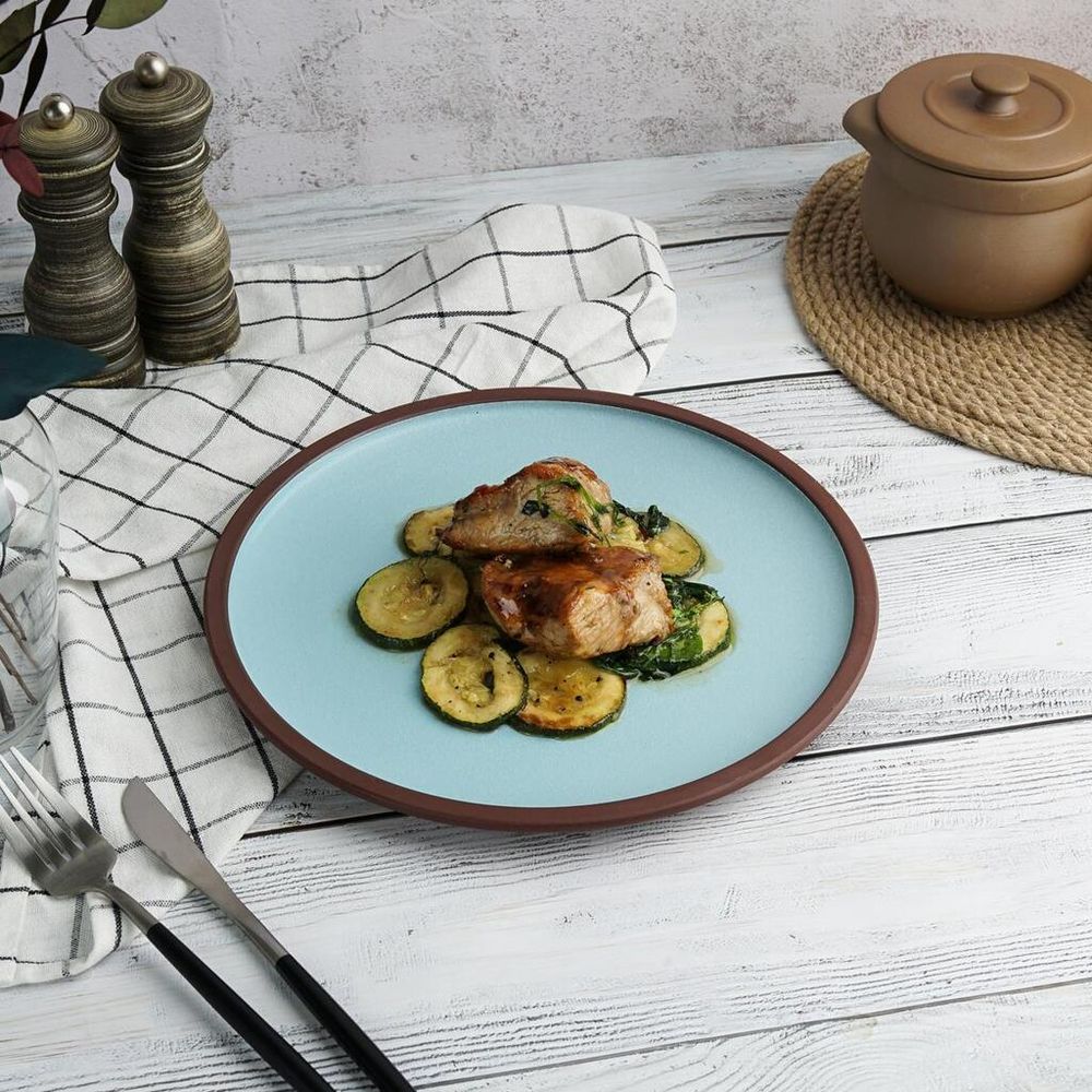 Тарелка d 20,5 см h1,8 cм Blue Matt New Brown Taiga P.L. [6]