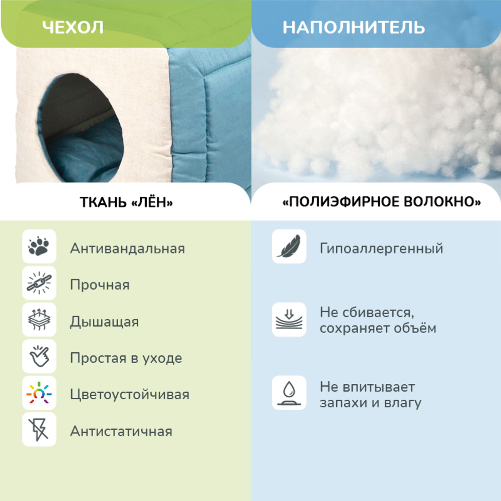 Дом ZOOEXPRESS "Эколен" куб-трансформер, голубой