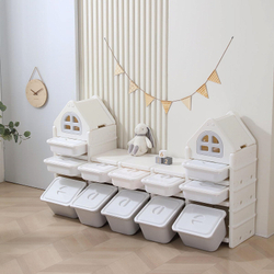 Стеллаж для игрушек UNIX Kids 12 ящиков Grey