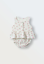 1512-111 Боди-платье из муслина (цветочки)