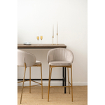 Стул барный Bergenson Bjorn Coral, велюр, серо-бежевый