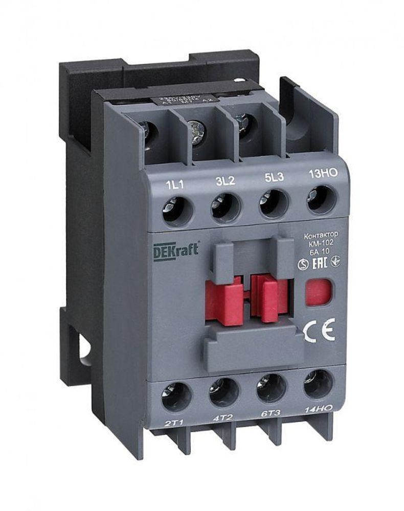 Контактор КМ-102 6А кат. 24В AC 1НЗ AC-3 AC-4 DEKraft 22054DEK Контактор КМ-102 6А кат. 24В AC 1НЗ AC-3 AC-4 DEKraft 22054DEK