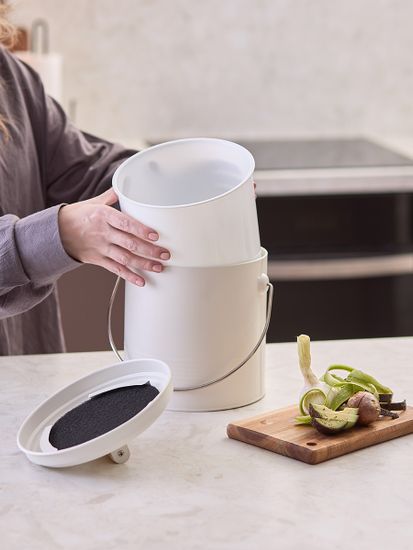 Контейнер для пищевых отходов с фильтром irmel, 3,5 л, молочный