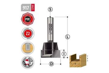 Фреза прямая с врезным зубом D=38.1 мм, I=16 мм, L=67 мм, Z=2, S=12 мм WOODWORK 917.3816.12