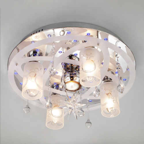 Светильник с подсветкой и ПДУ 70202/5 хром / белый