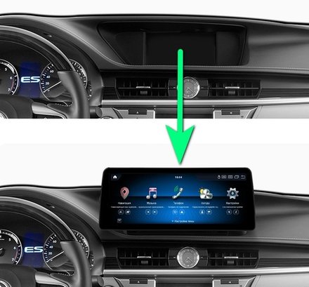 Магнитола для Lexus ES250 2012-2015 (взамен монохром экрана) - Carmedia SF-16ESL монитор 12.3" в стиле BMW на Android 11, CarPlay, 4G SIM-слот
