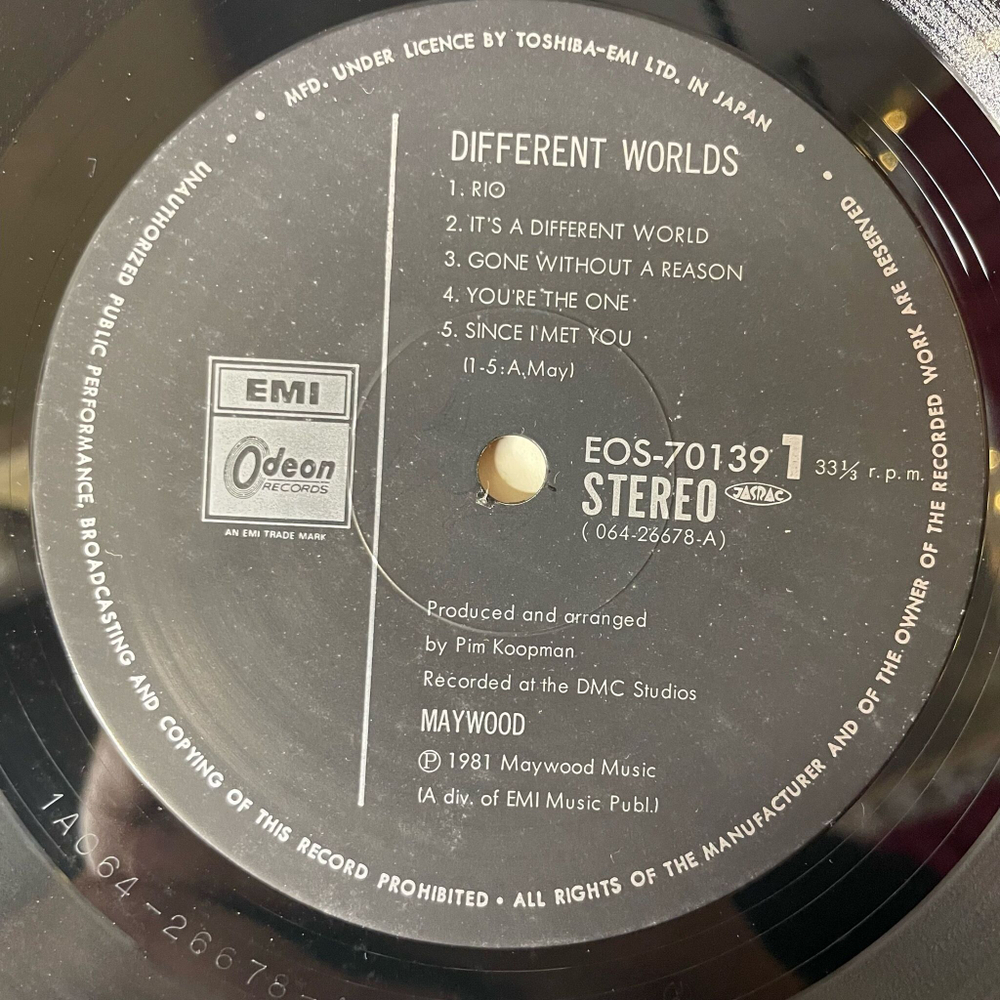 Винтажная виниловая пластинка LP Maywood Different Worlds (Japan 1981) (Obi) Gone Without A Reason