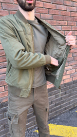 Куртка-бомбер утеплённый олива