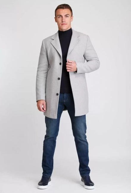 Мужское пальто (светло-серое) С6