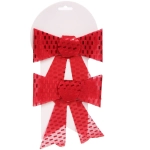 Бант на ёлку «Сияние» 13*16 см (набор 2 шт), Красный