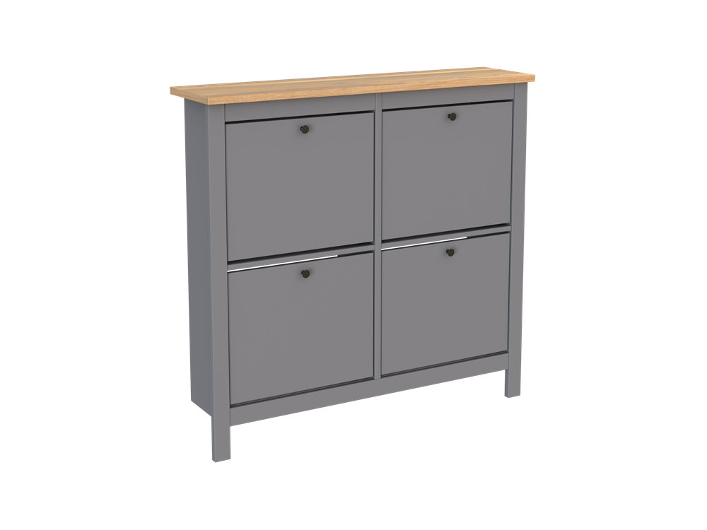 Тумба для обуви Сага 113*108 (112,6*27,9*107,9 см), серый/ясень