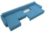 Диван П-образный Лига-051 НПБ Лонг РОГОЖКА Амур 10 голубой