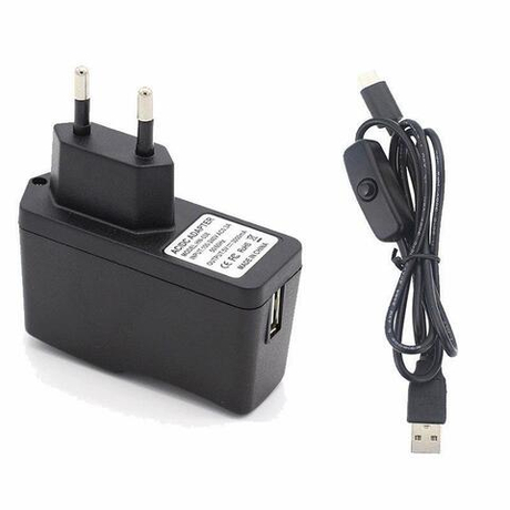 Блок питания для Raspberry PI 4 с разъёмом USB A и кабелем usb type-C