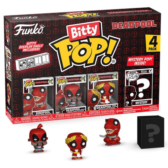 Фигурка Funko Bitty POP! Deadpool Dinopool+Barista+Roman Senator+Mystery (1 of 4) 4PK 84961 / Фигурка Фанко ПОП! по мотивам вселенной "Марвел", Дэдпул