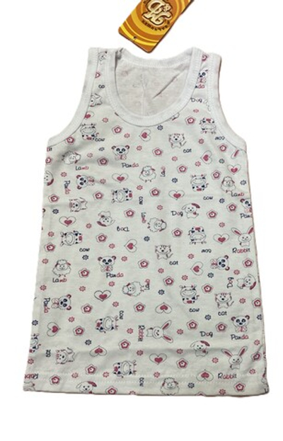 Майка детская из 100% хлопка на рост 92 см (животные розовый)